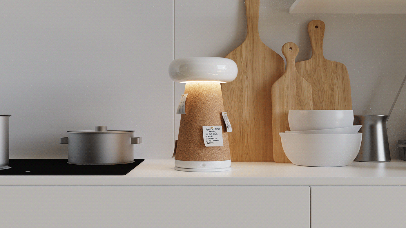 Lamp lighting lamp design cork ceramic Behance