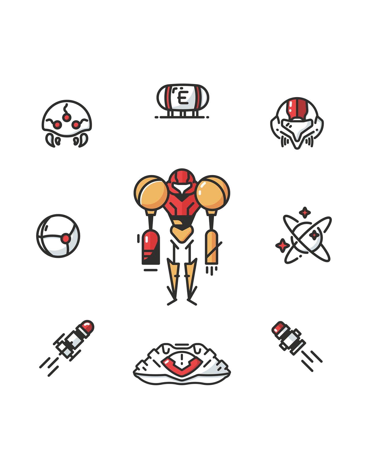 icons of Super Metroid