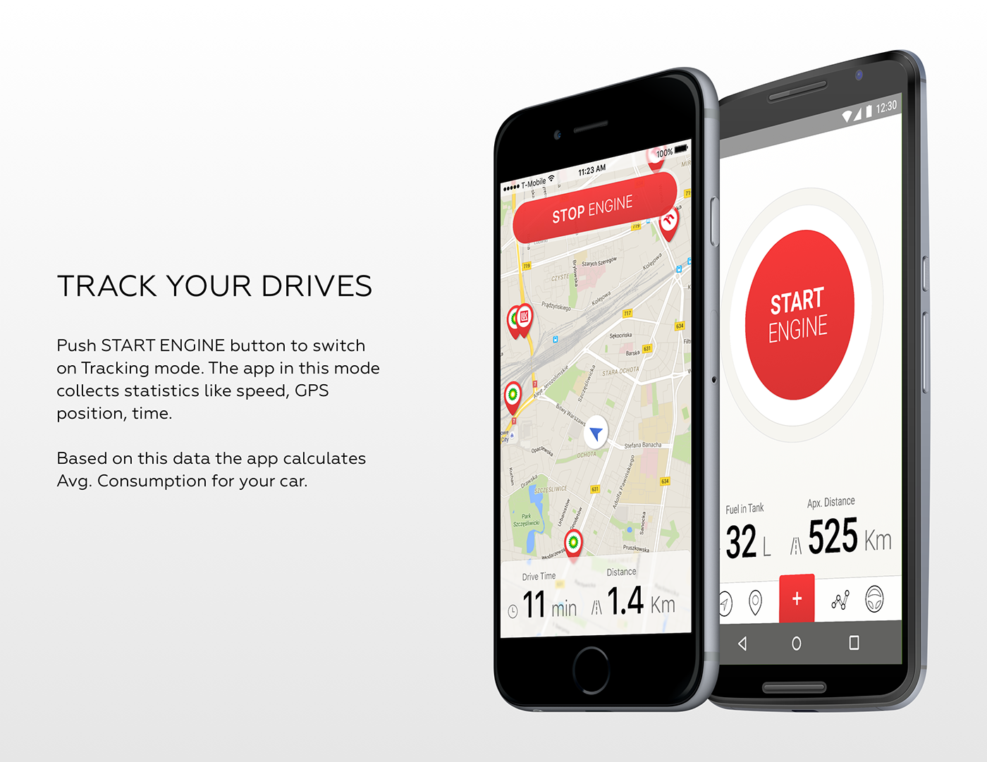 android mobile application fuel Auto map ios iphone nexus
