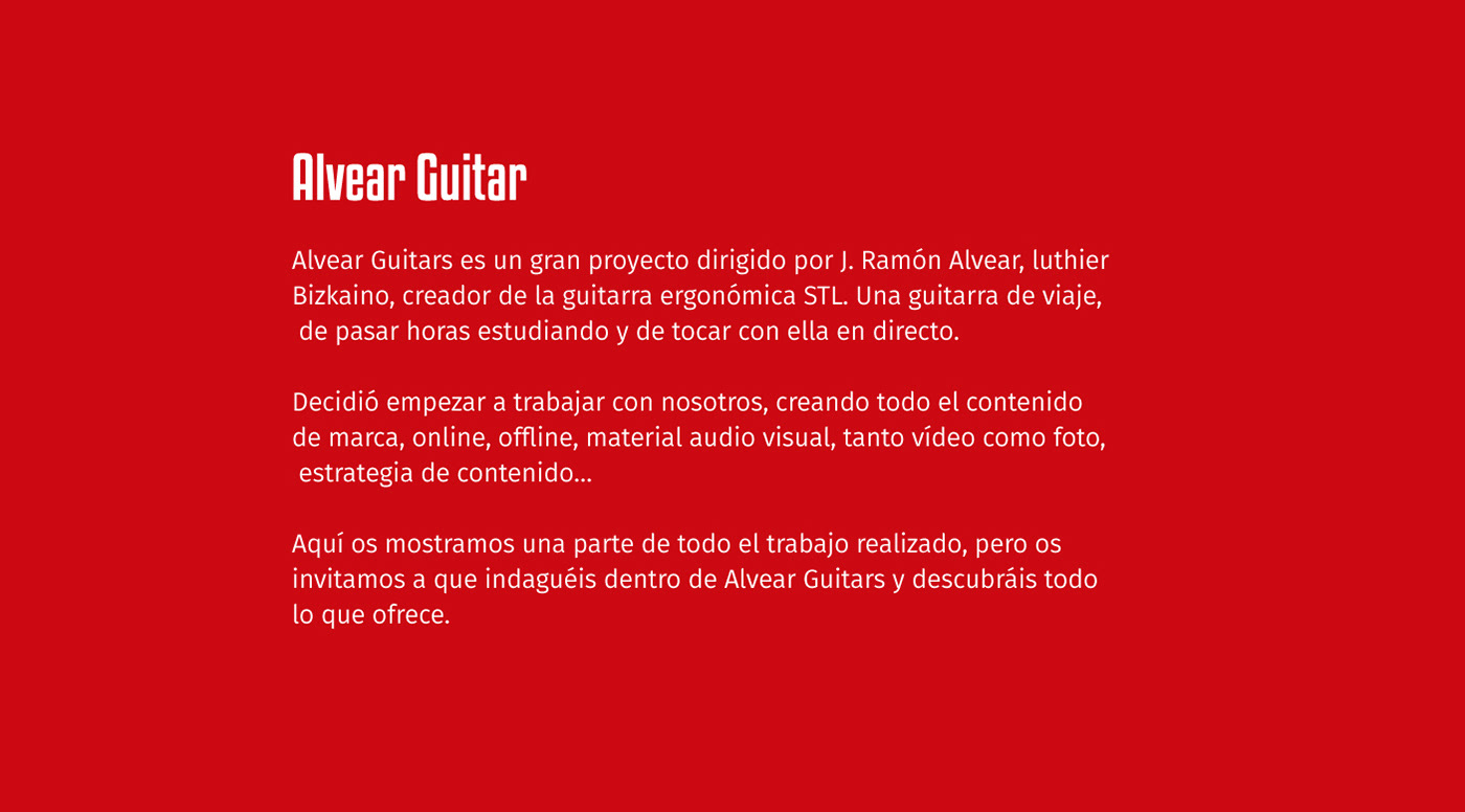 branding  video audiovisual Spot Fotografia Web guitars ALVEAR ergonomic shooting