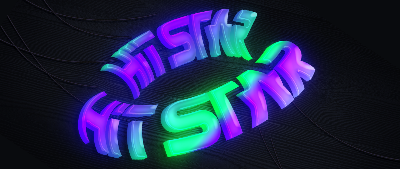A hitstar logotype with 3d effe