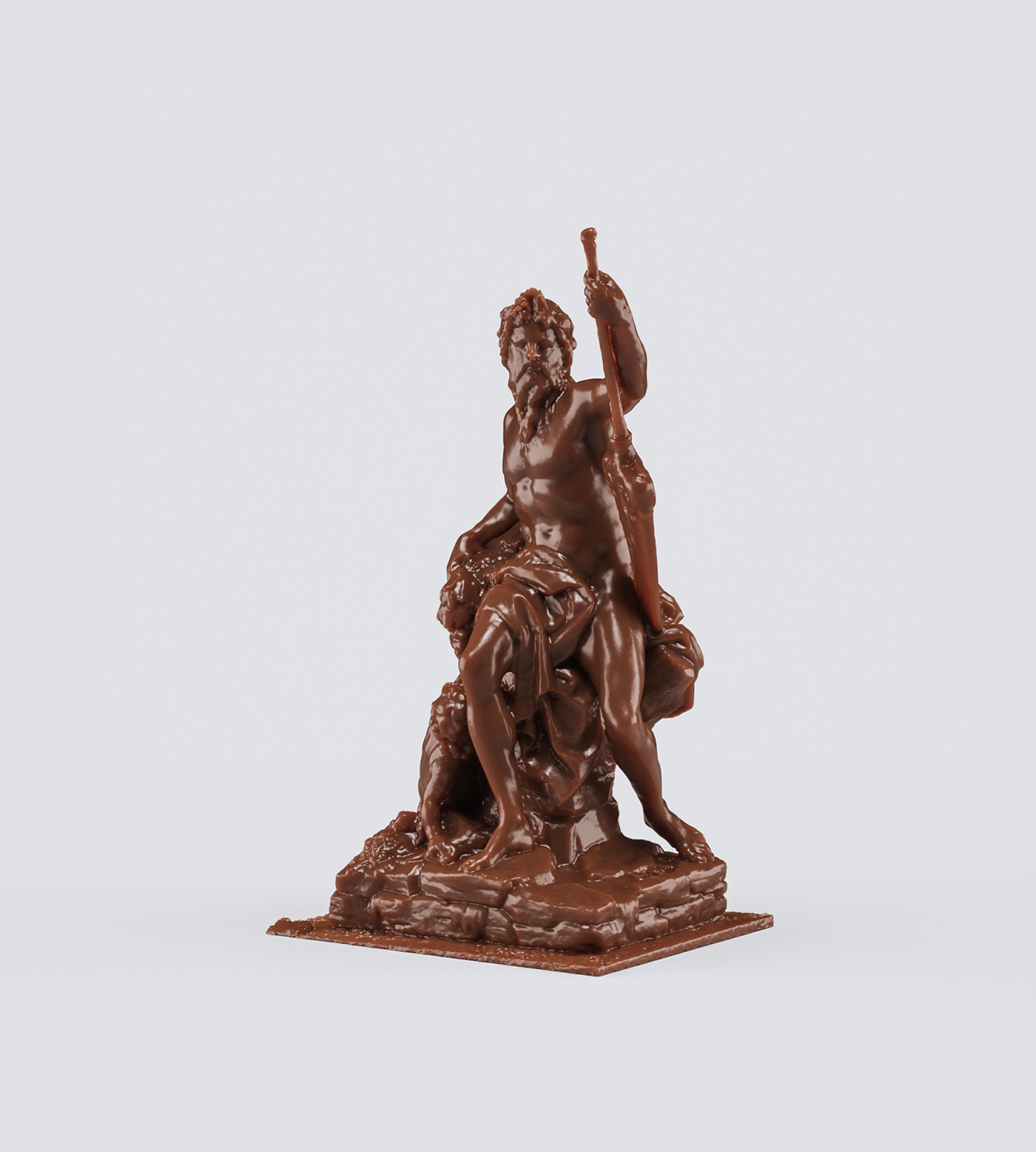 chocolate statues louvre museum  3dsmax corona renderer Zbrush