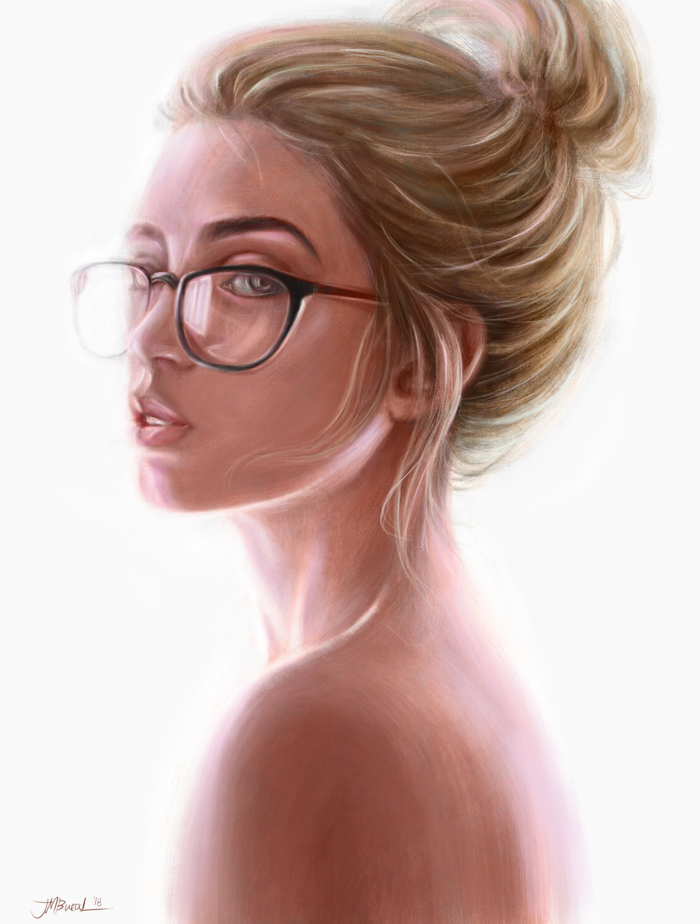 digital digital painting ILLUSTRATION  light study portrait