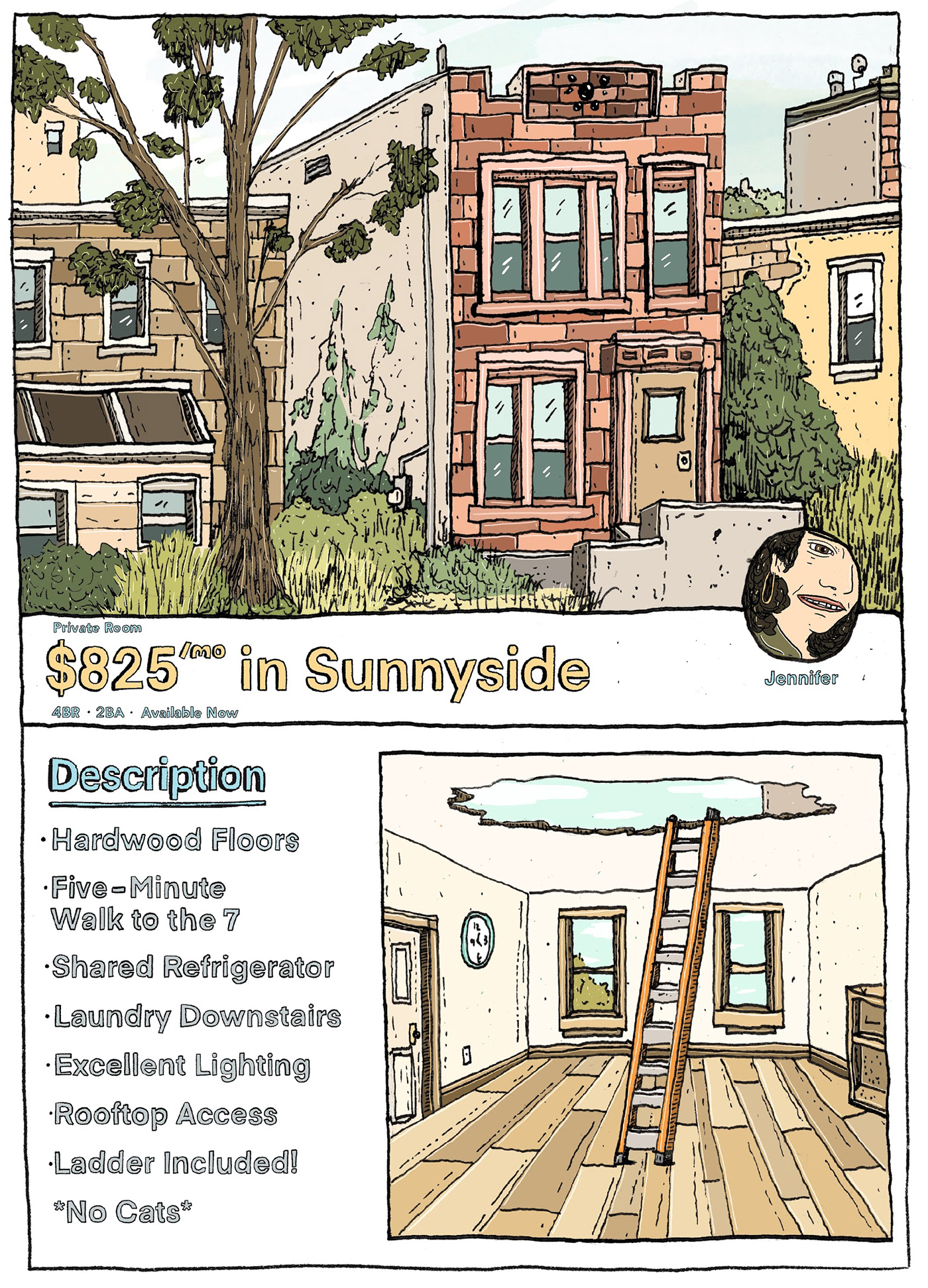 apartments comic comic book illustration Drawing  Editorial Illustration humor New York painting  