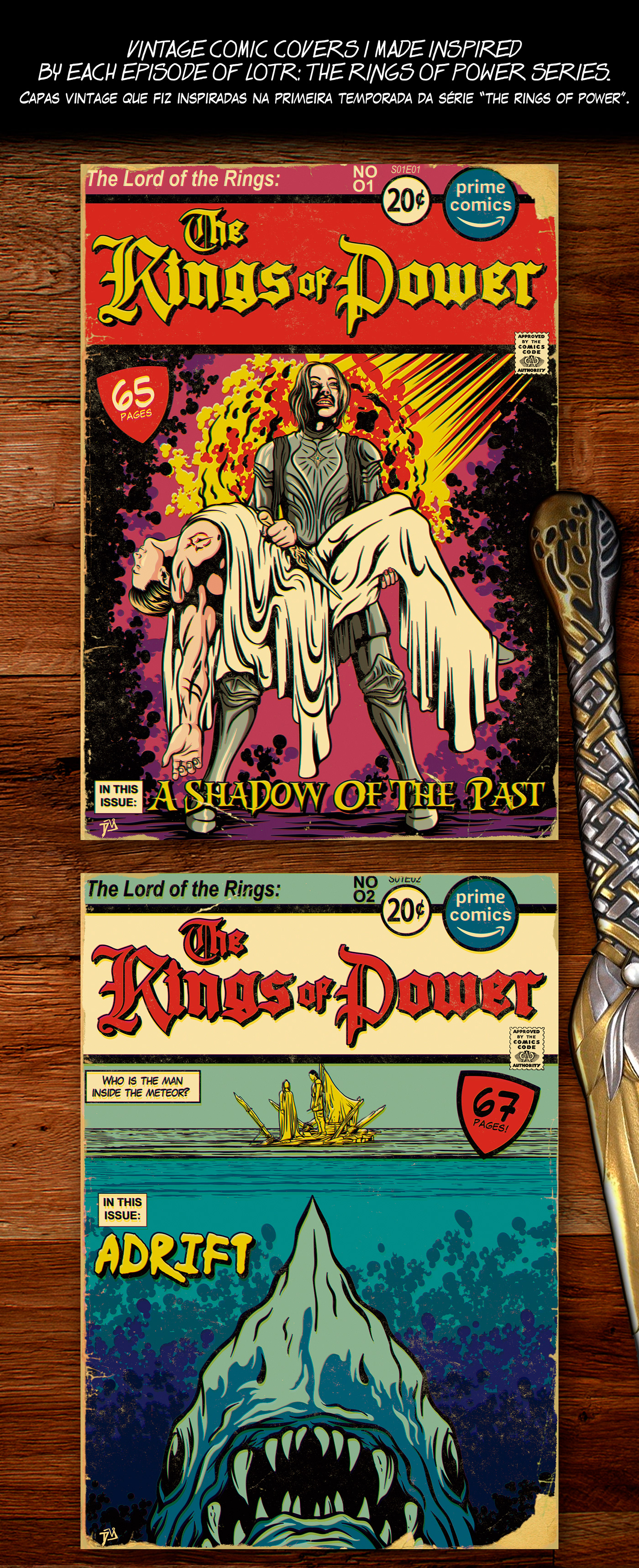 comic comic art davi alves hq Pop Art pop culture Retro the rings of power Tolkien vintage style