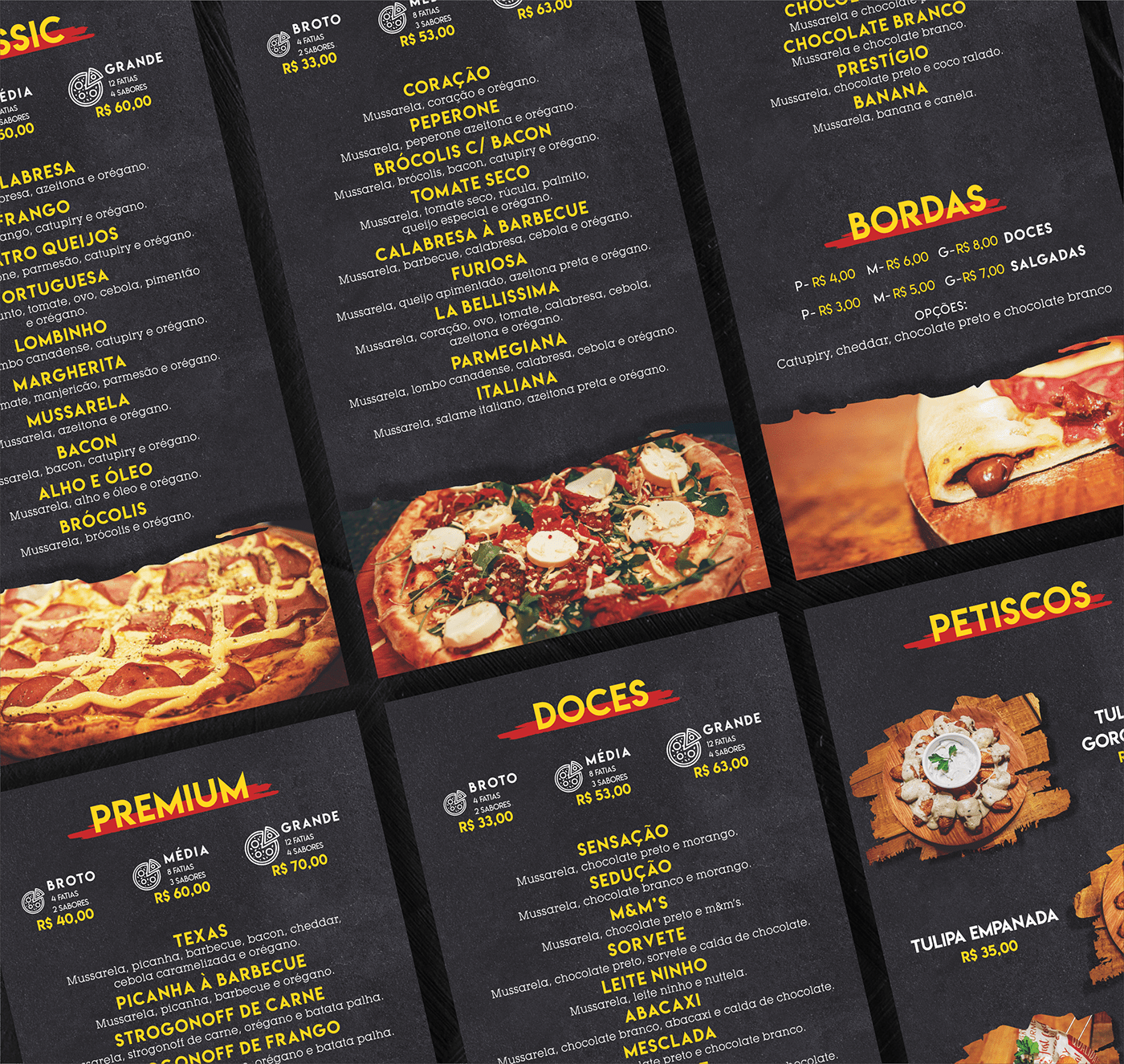 cardápio design gráfico diagramação menu pizzaria