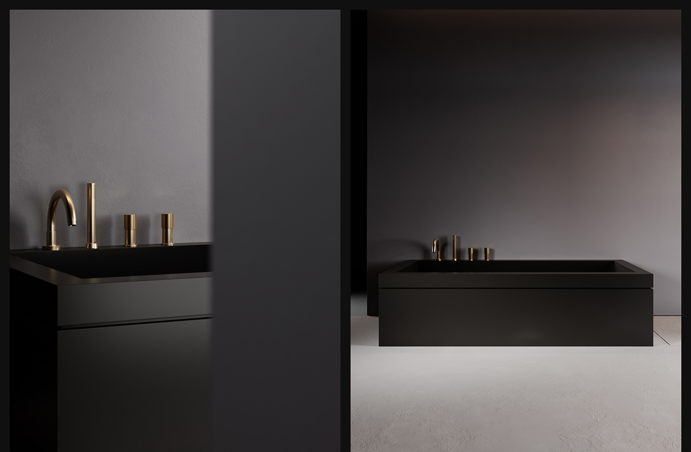 black minimal design product interior design  architecture bathtub art