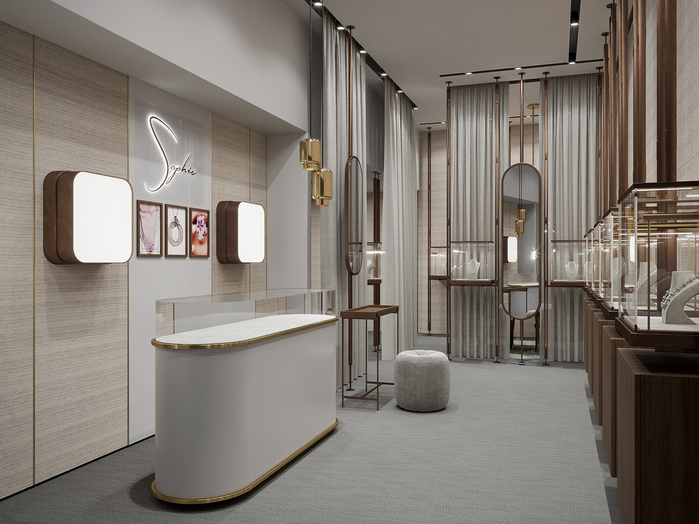 3D archiviz c4d commericial coronarenderer interior design  Jewellery Retaildesign singapore