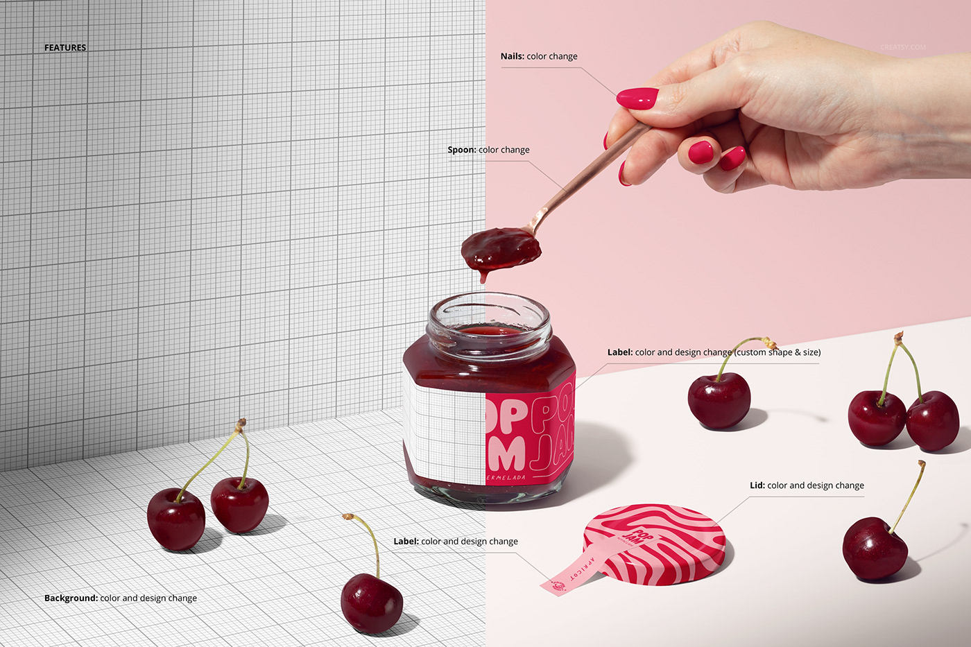 jam Packaging jar Mockup branding  Product Photography Advertising  brand identity Food  visual identity