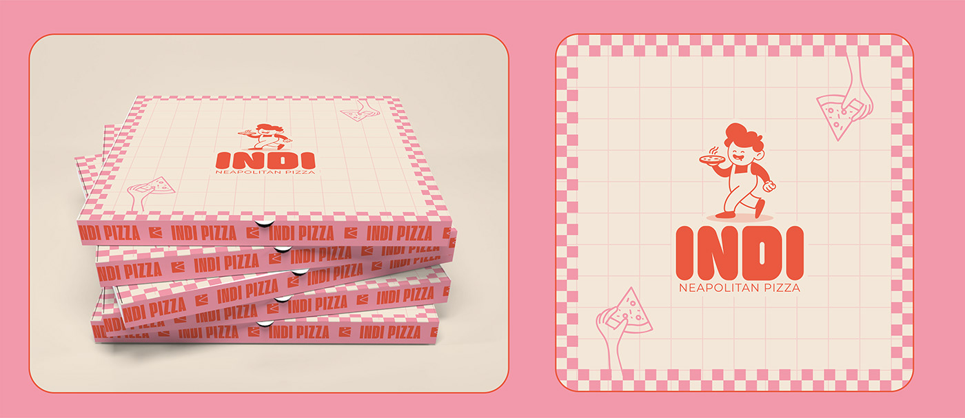 Pizza box packaging design for pizzeria