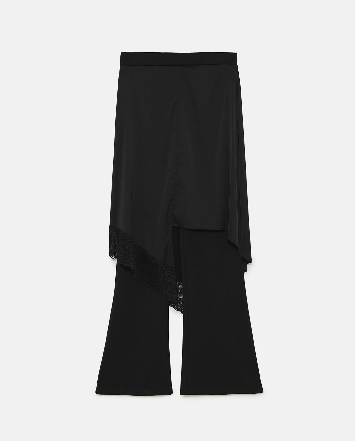 moda Fashion  skirt over pants saia-calça zara TRF design fashiondesign black lace