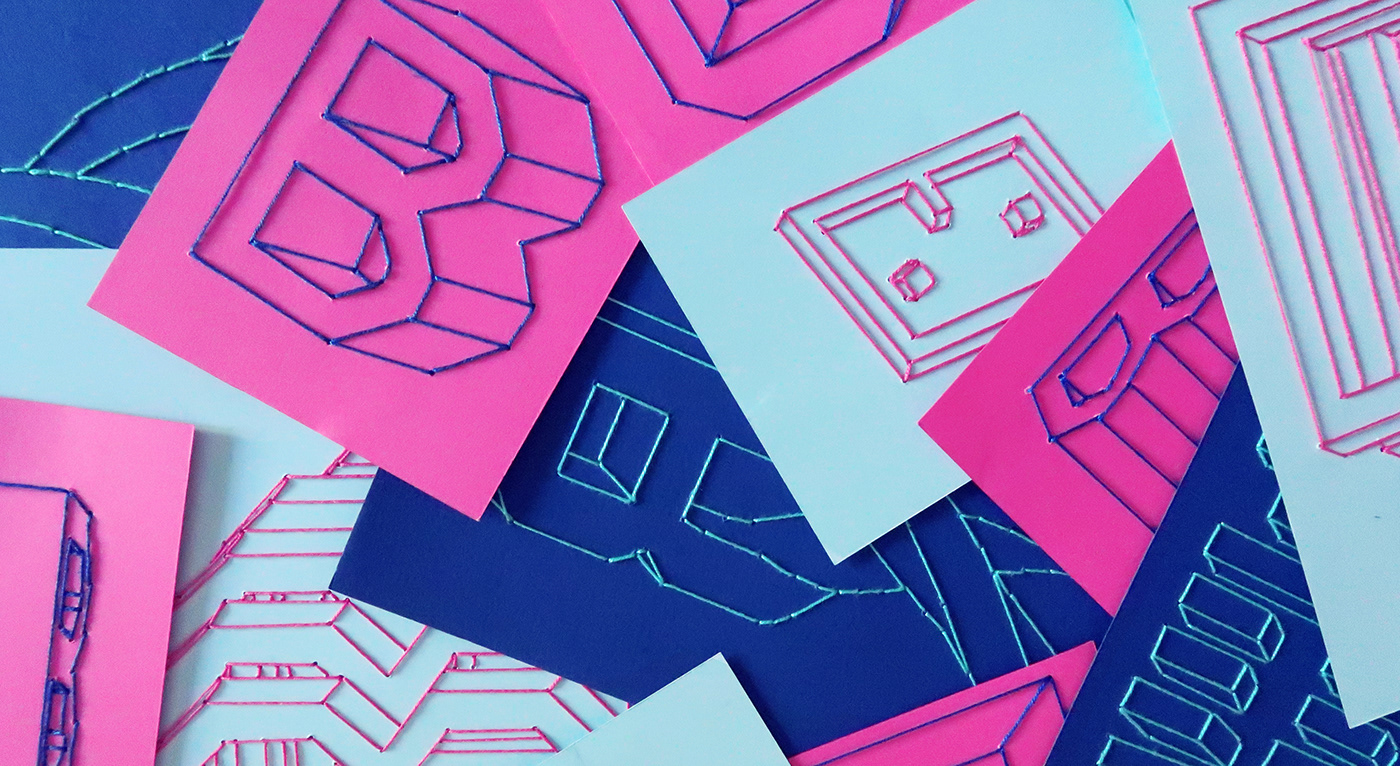 analog animation  typography   Embroidery installation handmade graphic
