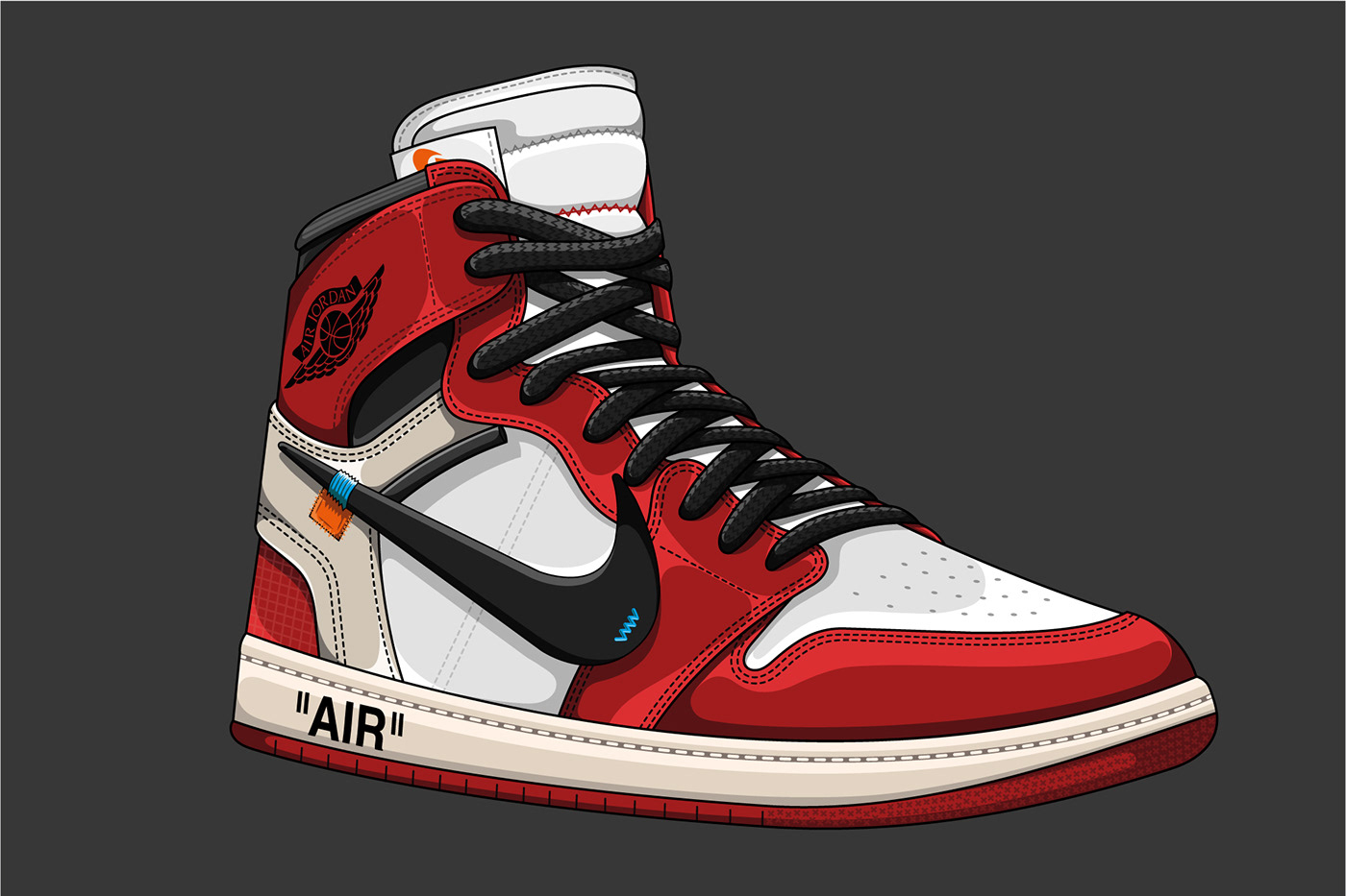 cartoon jordan 1 drawing