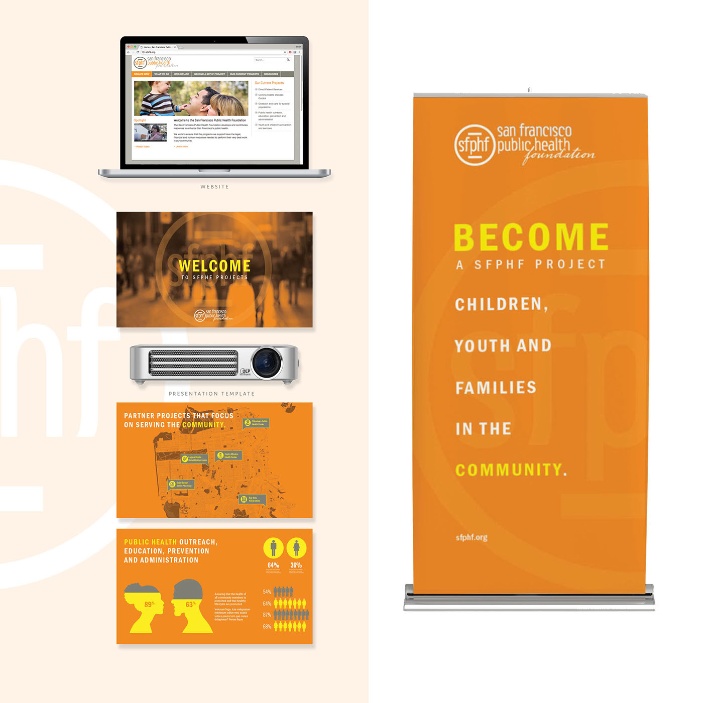 branding  identity non-profit San Francsico art direction  Experiential Outdoor bannerstand