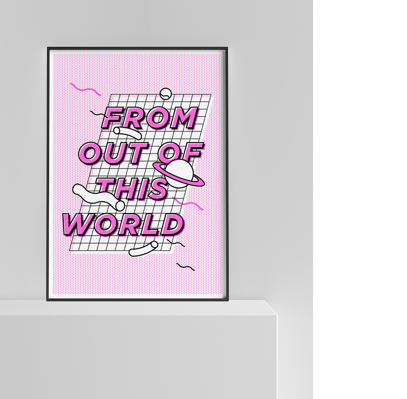 universe world Space  pink typography   poster print pattern geometric cartaz