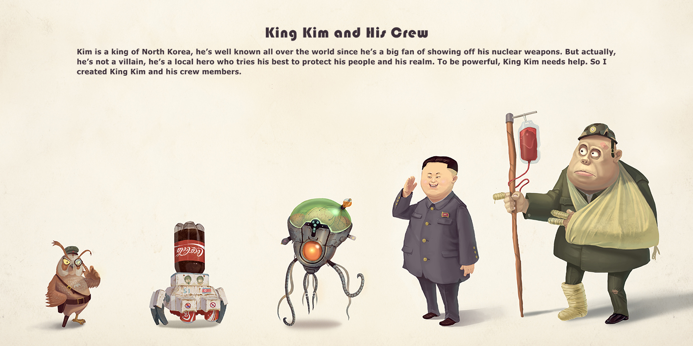 ILLUSTRATION  Character design  Digital Art  animation  Korea King Jong un sketch Drawing 