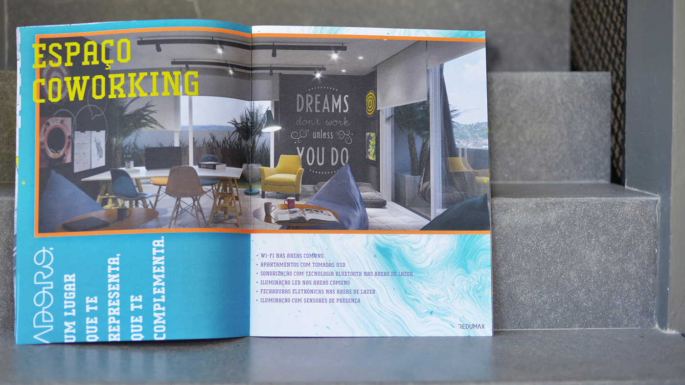 brochura de vendas brocura folder jovem construção civil colorfull colorful colors