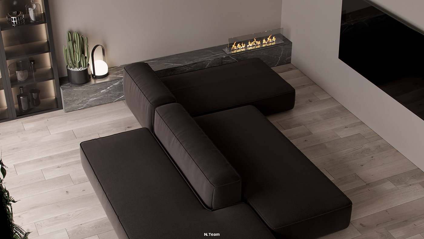 minimalistic modern apartment N.Team Interior design architecture visualization kiev functional