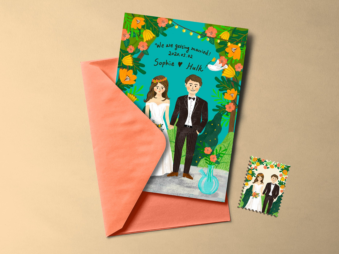 carddesign graphicdesign Illustrator printdesign wedding invitation weddingcard