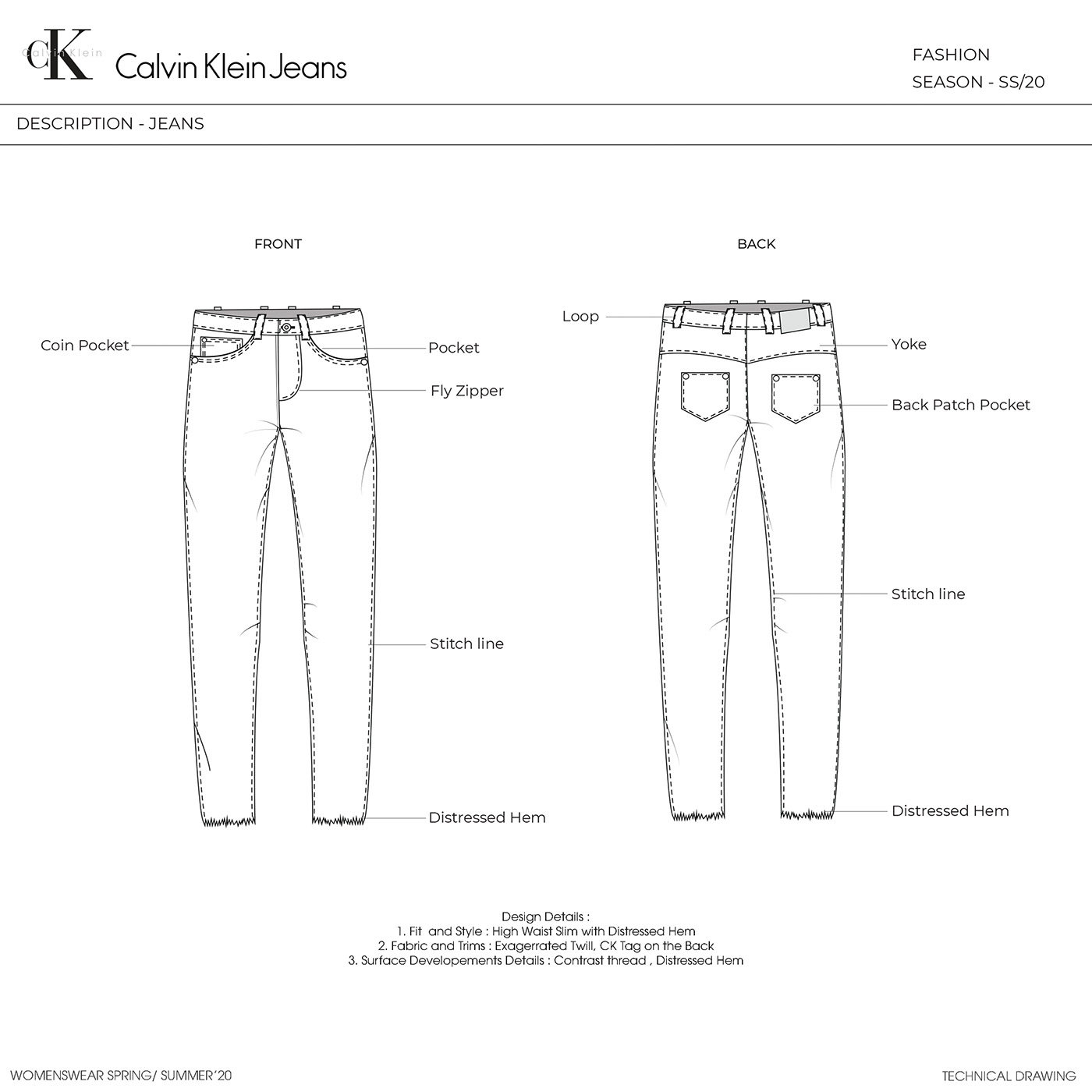 Calvin Klein CK Jeans jeans Denim womenswear fashion design design process women fashion tommy hilfiger