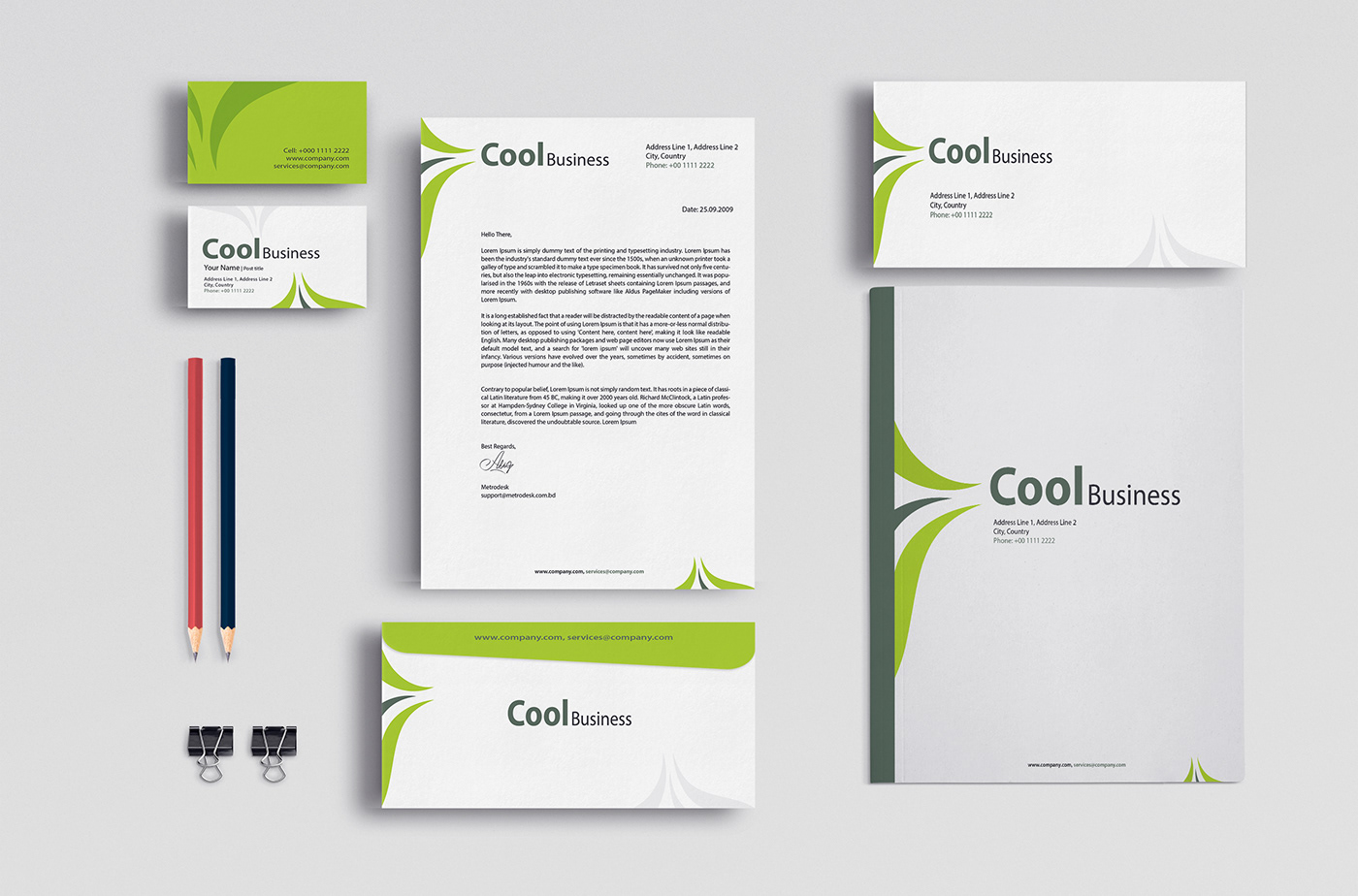 Modern stationery samples