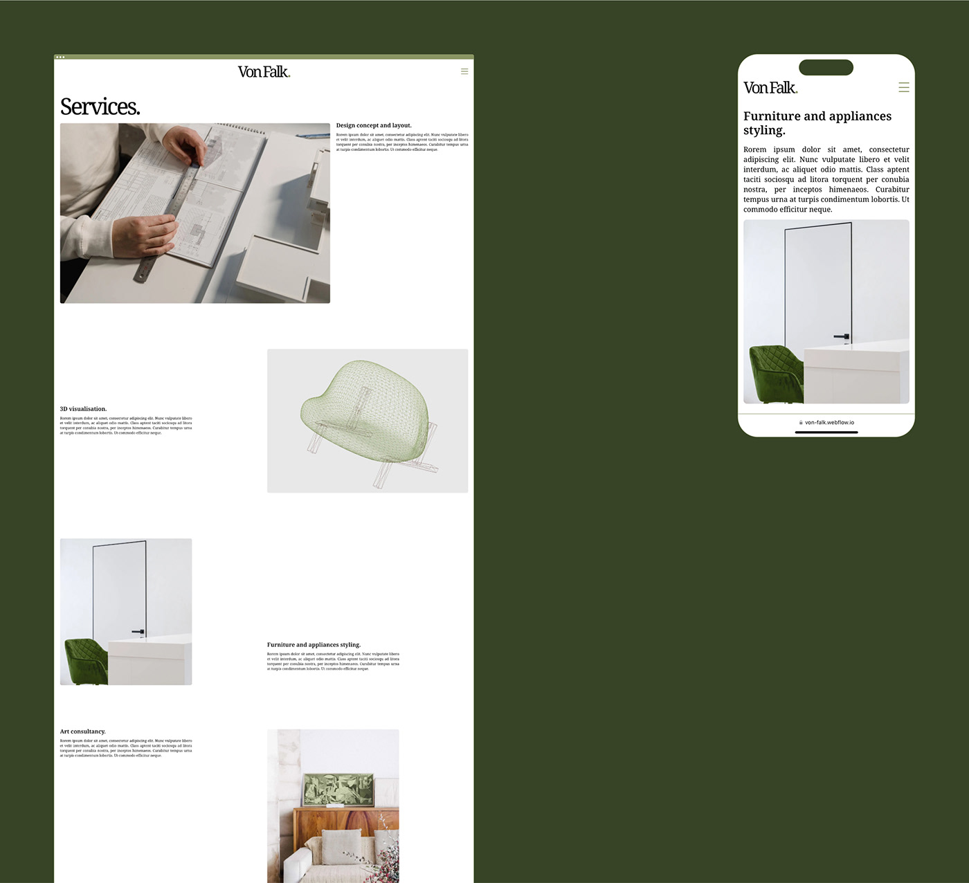 UI/UX template Webflow modern Website interior design  portfolio real estate Minimalism Website Design