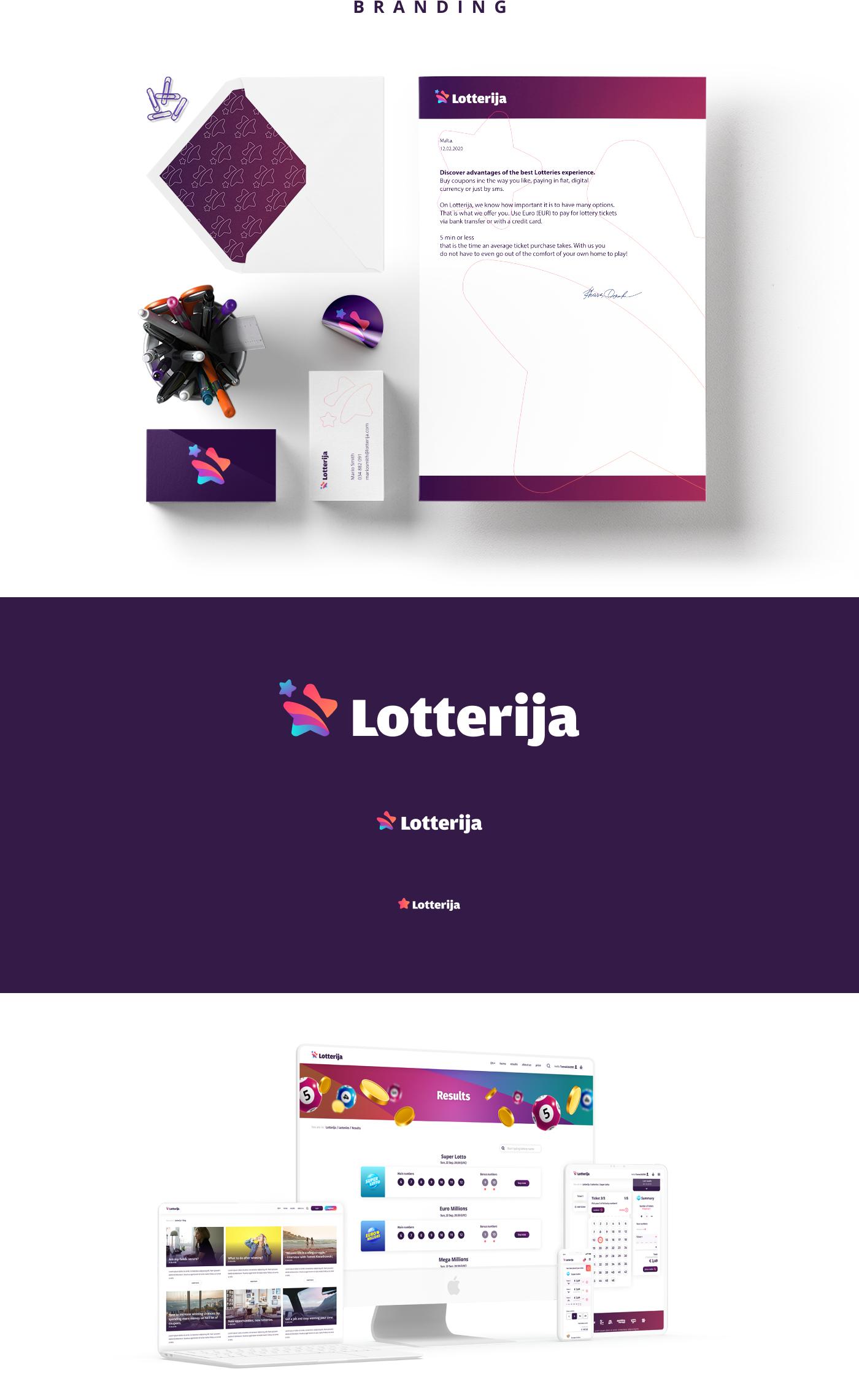 gradients illustrations Lottery UI/UX Webdesign interaction microinteraction Responsive Website