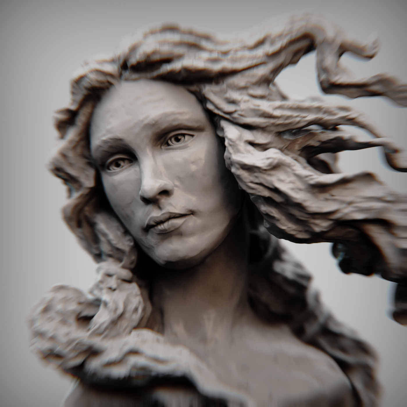 human face portrait venus Zbrush sculpture boticelli 3D Render DigitalSculpture thebirthofvenus