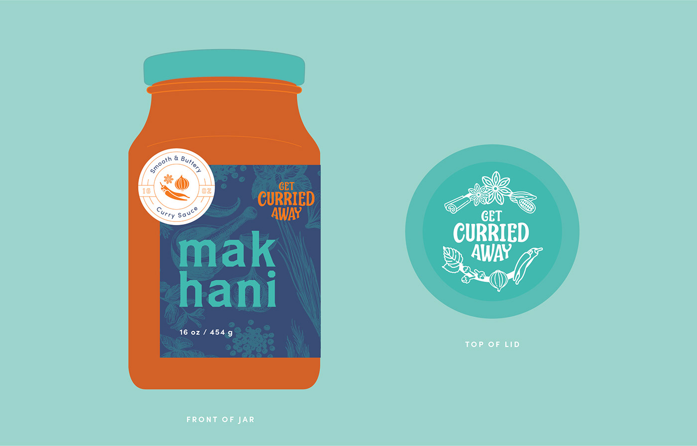 Packaging curry design jar label Label sauce Food  MAKHANI