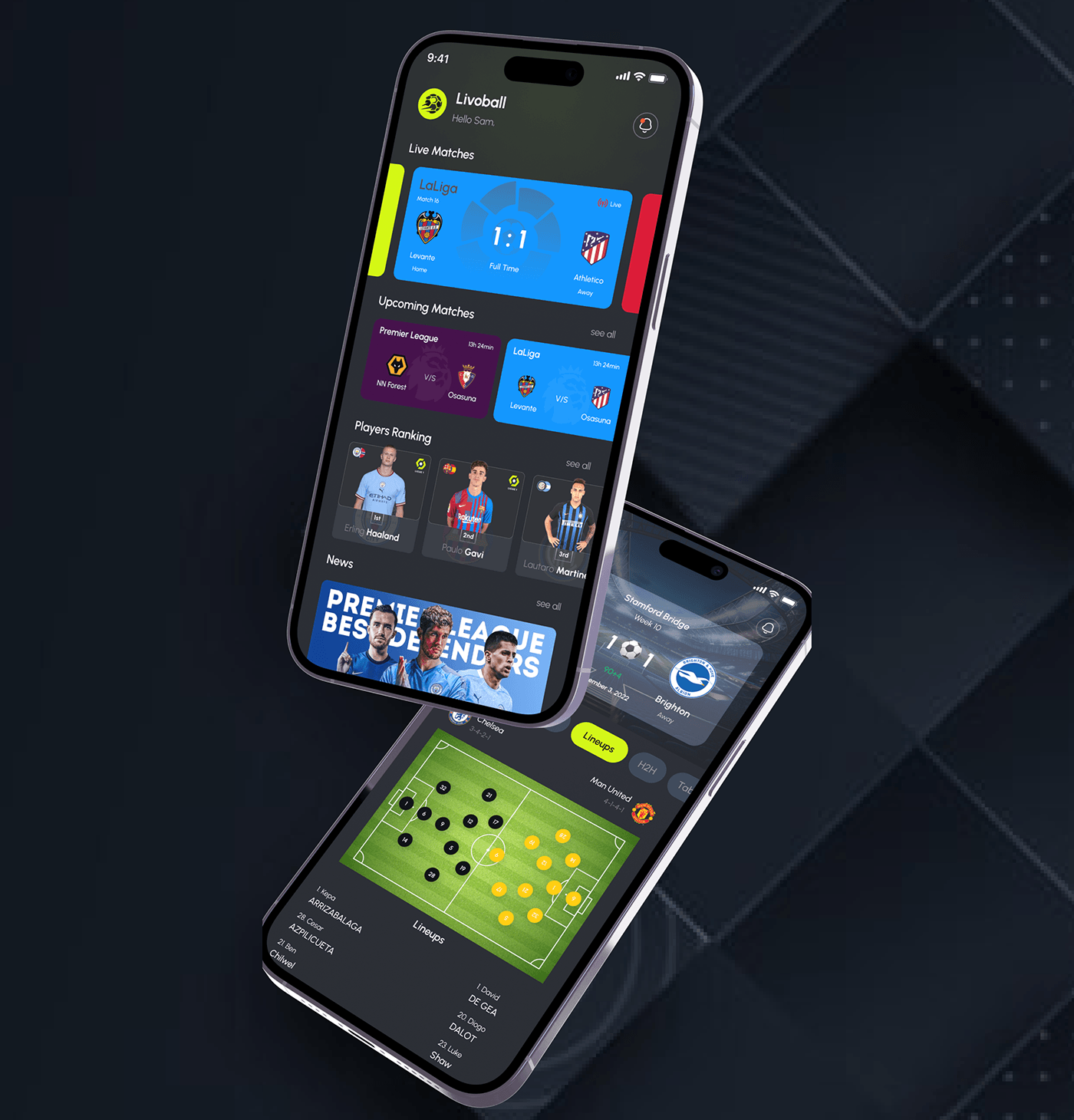Live score app live score Mobile app app design Sports App mobile app design football score app football sports figma design