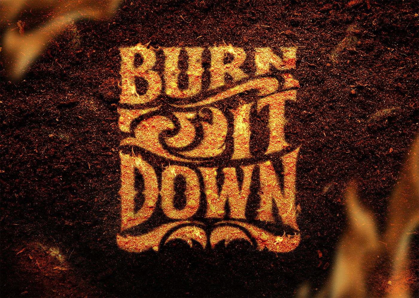 lettering fire burn typography   handletter type effects ground