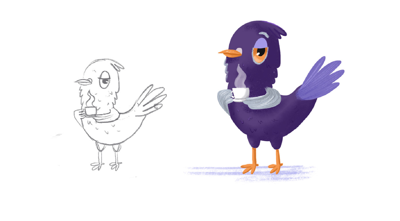 Character design  stickers sticker planner animal Drawing  cartoon children illustration Bird Illustration didgital art