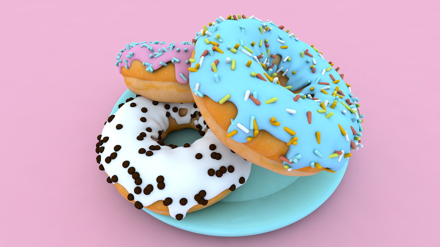 3D cinem4d cute design Food  graphic modeling