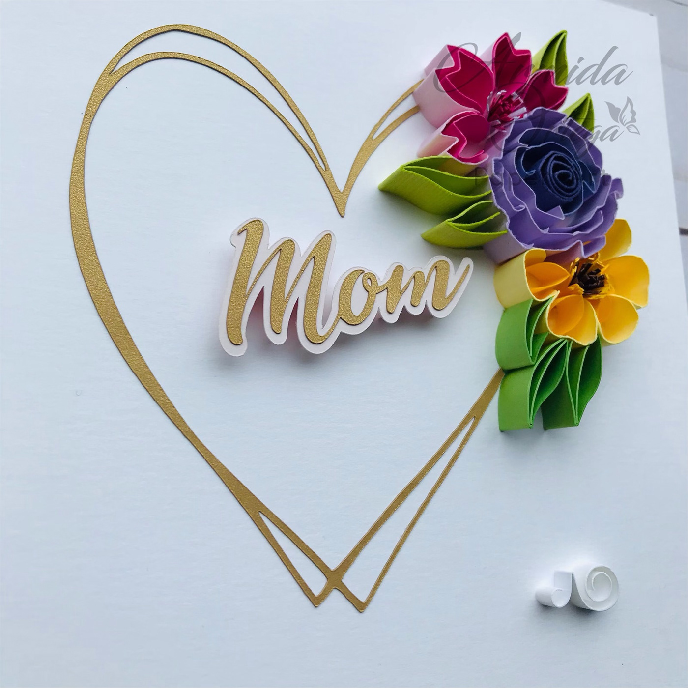 Flowers heart paper paper flowers Quilled quilling