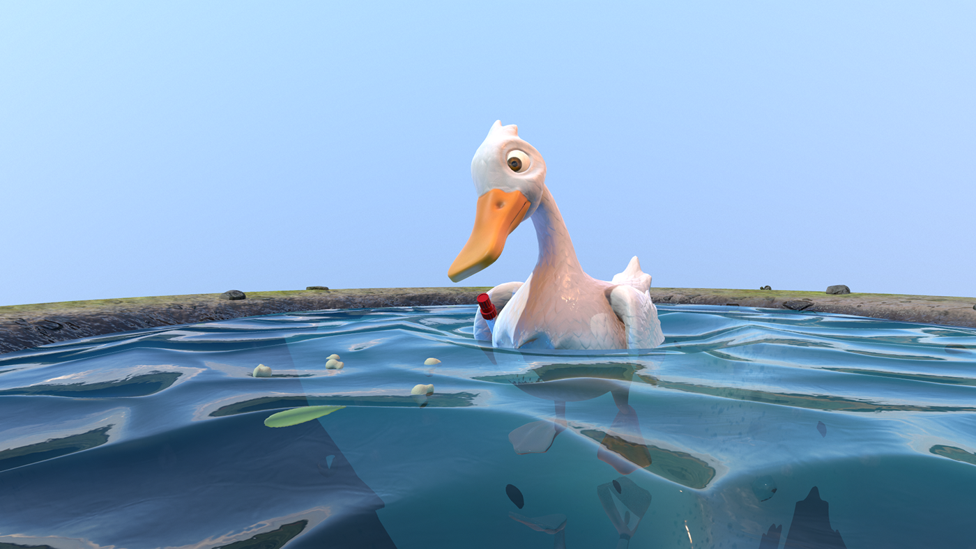 duck cartoon 3D Low Poly PBR Stylesed