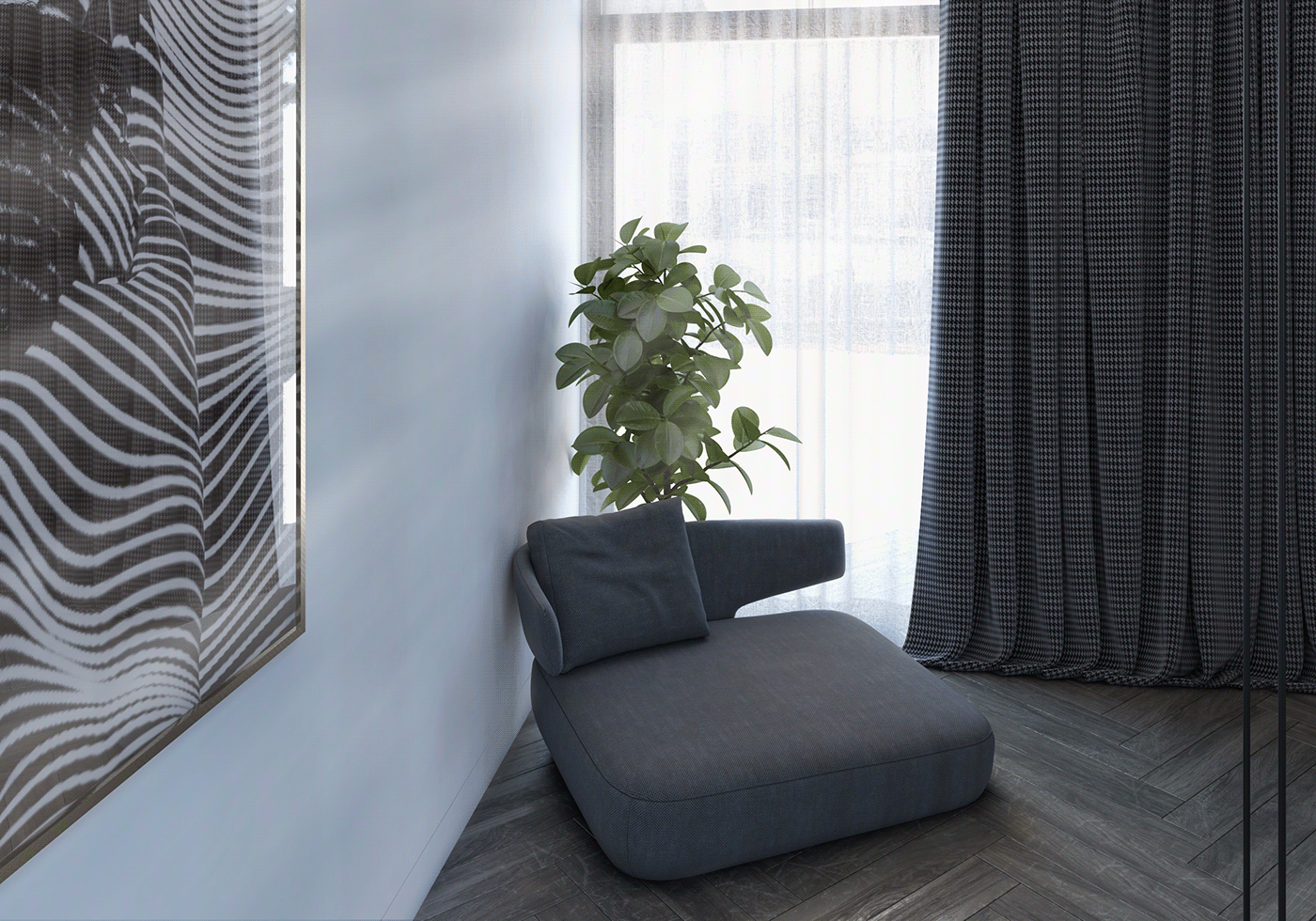Interior architecture visualization 3ds max modern Render 3D corona luxury