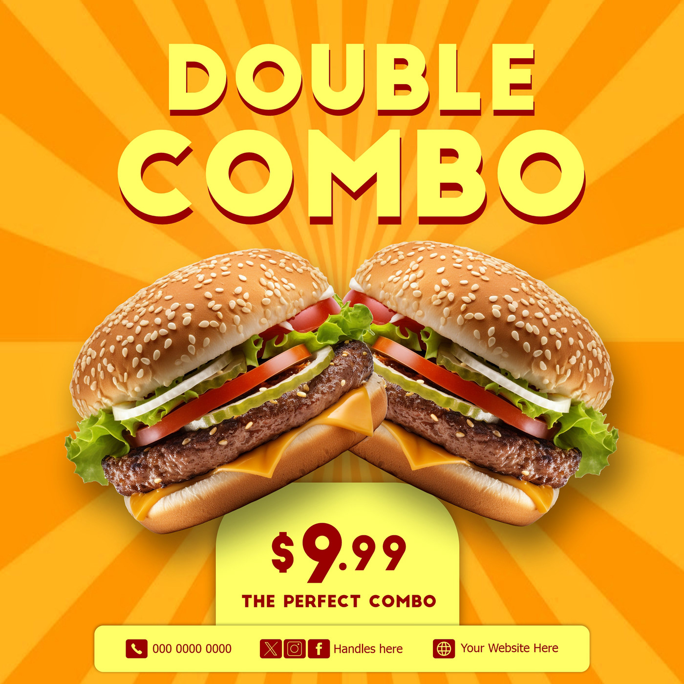 Fast food restaurant Food  burger menu hamburguer design gráfico Burger King Social media post marketing  
