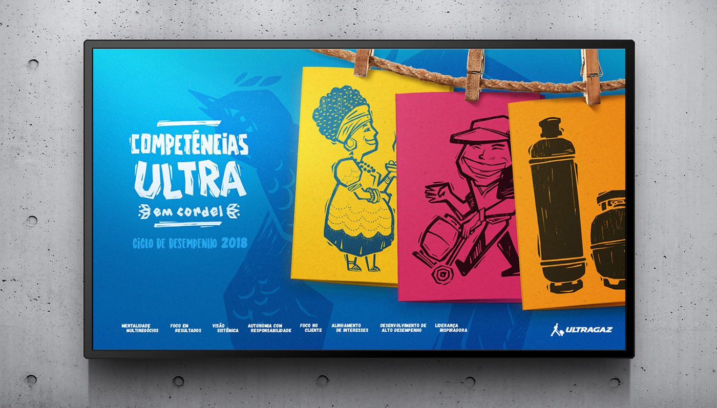 Ilustração Cordel poska freehand cultura brasileira Brazil design paper Comunicação Interna marketing  