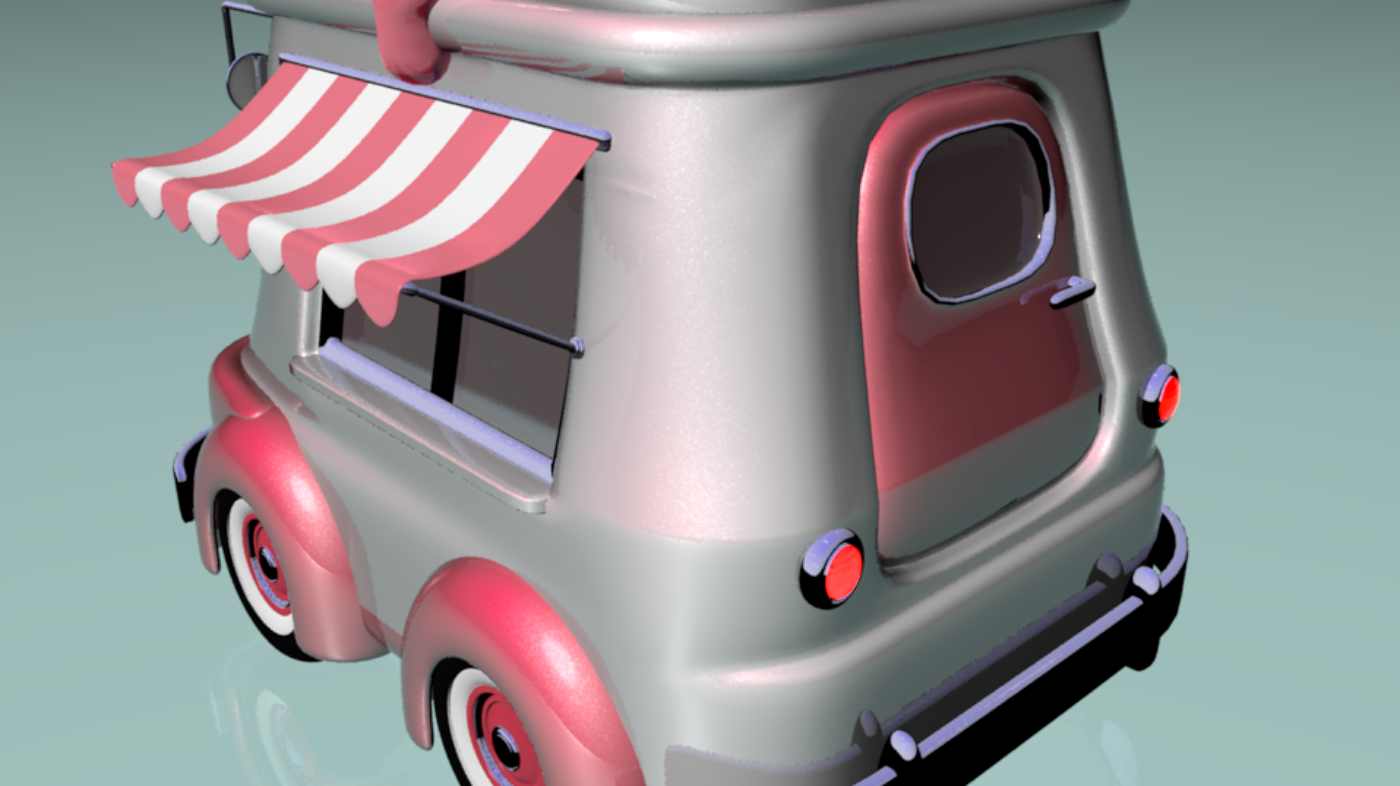 3d modeling 3D modeling ice cream Truck pink