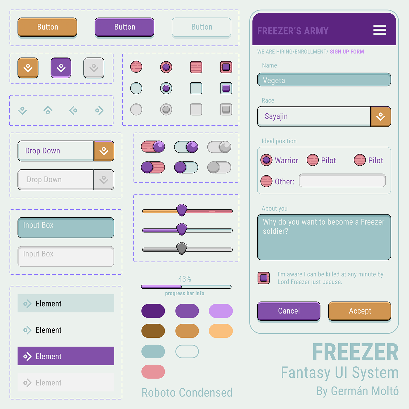 anime dragon ball freezer goku interface design ui design UI/UX