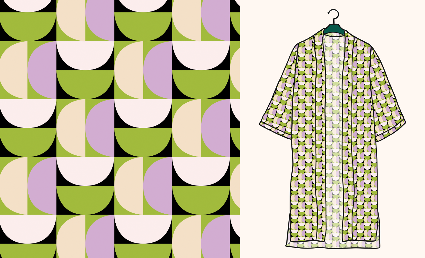 Kimonos Clothing apparel fashion design textile surface design floral Illustrator