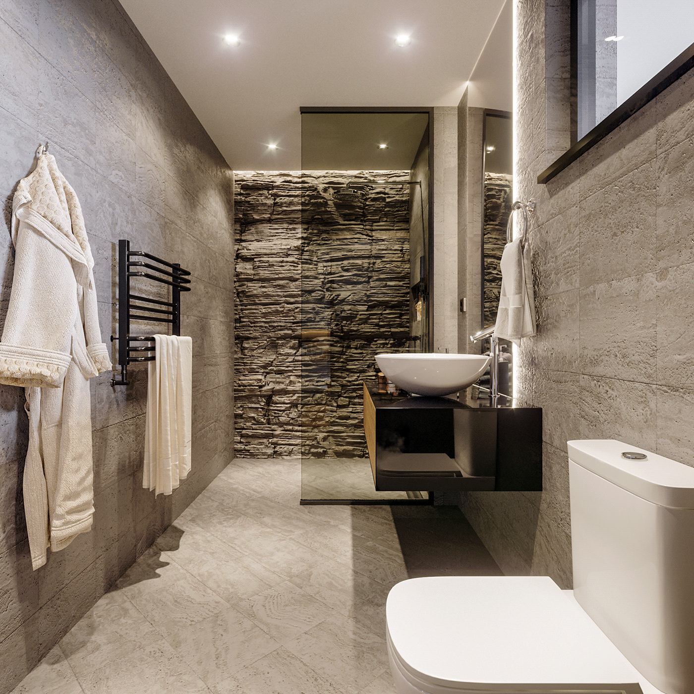 bedroom bath deign Interior architecture 3dsmax ArchiCAD photoshop
