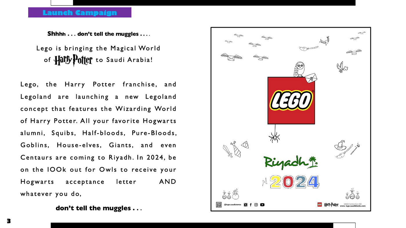 Launch Campaign concept Advertising  theme-park LEGO harry potter strategy launch strategy 