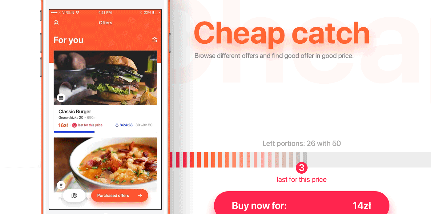 interaction ux app application iphone ios Interface UI Food  Deal