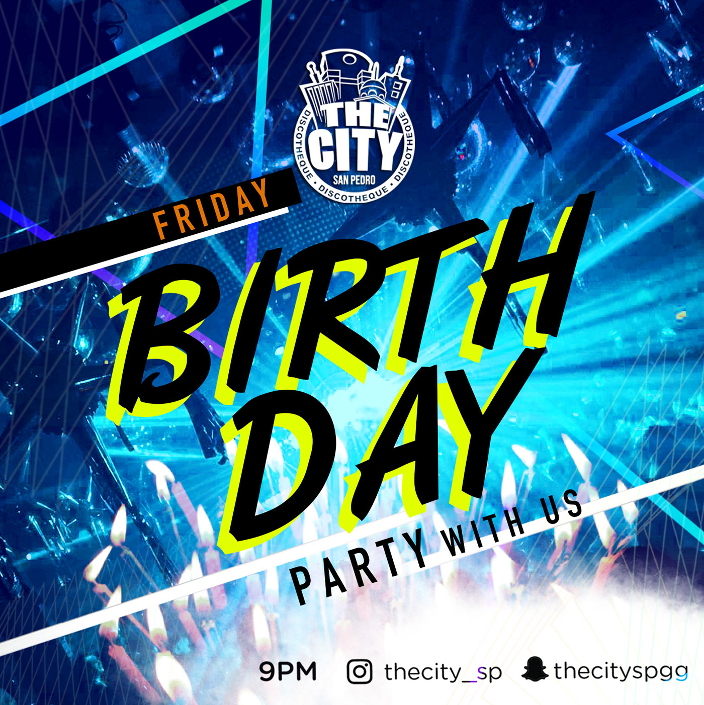 the city ads socialnetwork nightclub party poster celebrate dj djs colors