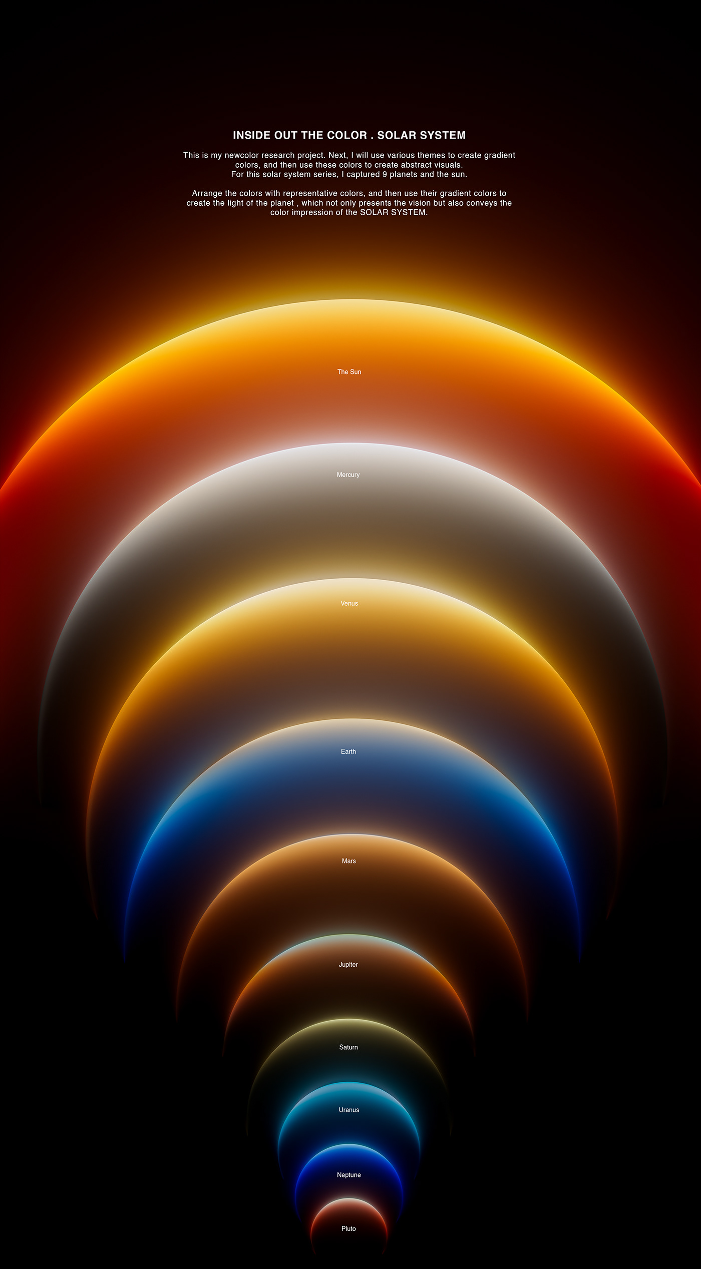 color palette gradient gradients nasa solar system Gradient Color art direction  universe artist universeart