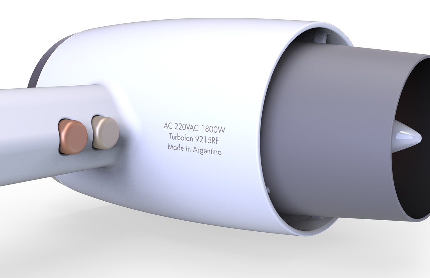 turbofan hairdryer product design Innovative electric Style Mode plane argentina