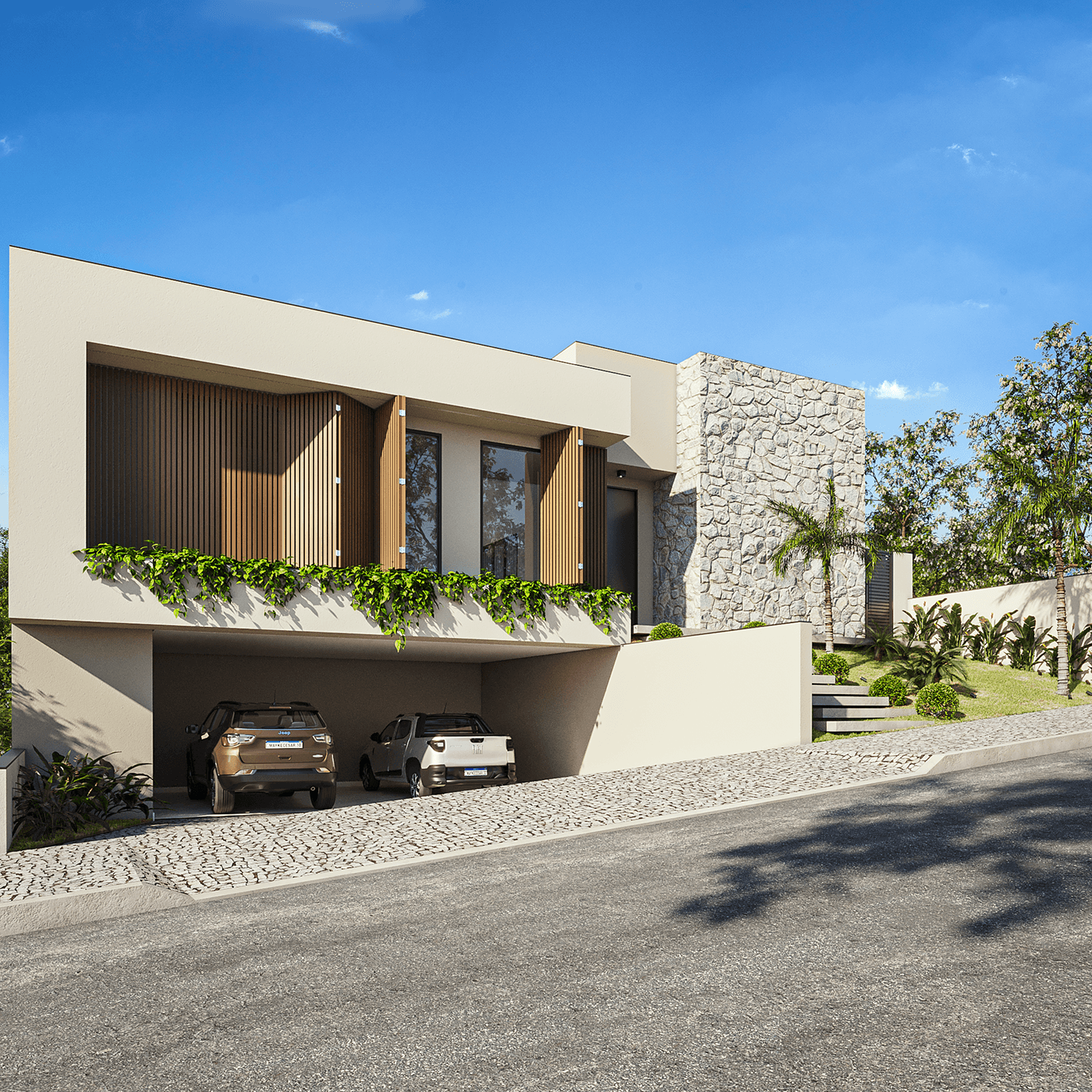 ARQUITETURA archviz 3D architecture CGI Render exterior visualization facade house