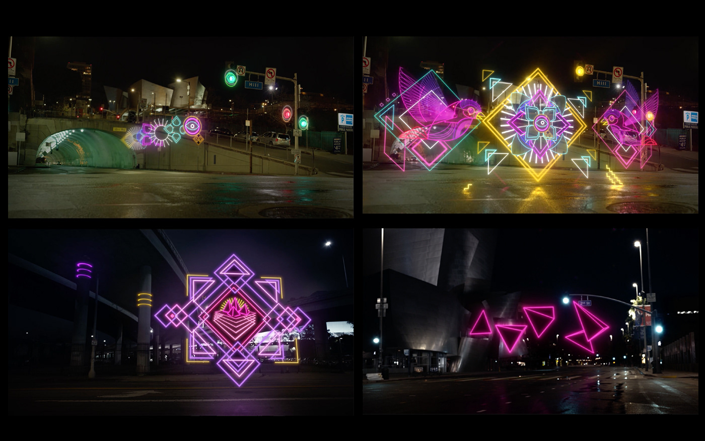 adobe event identity conference neon light glow reflection animation  motion graphics  compositing