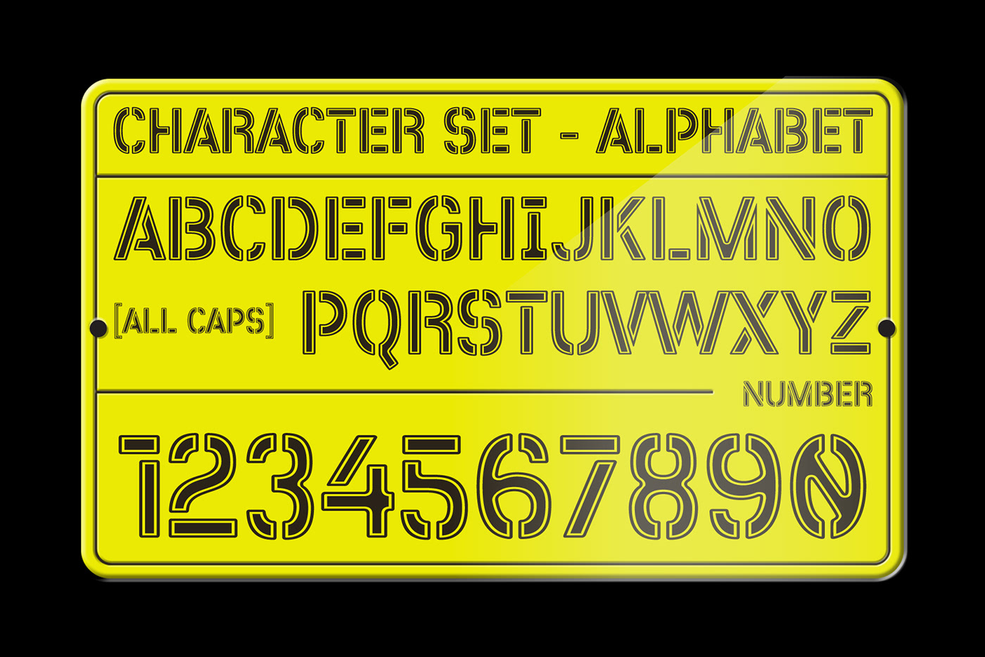 Platsten – Plate Stencil Display Font